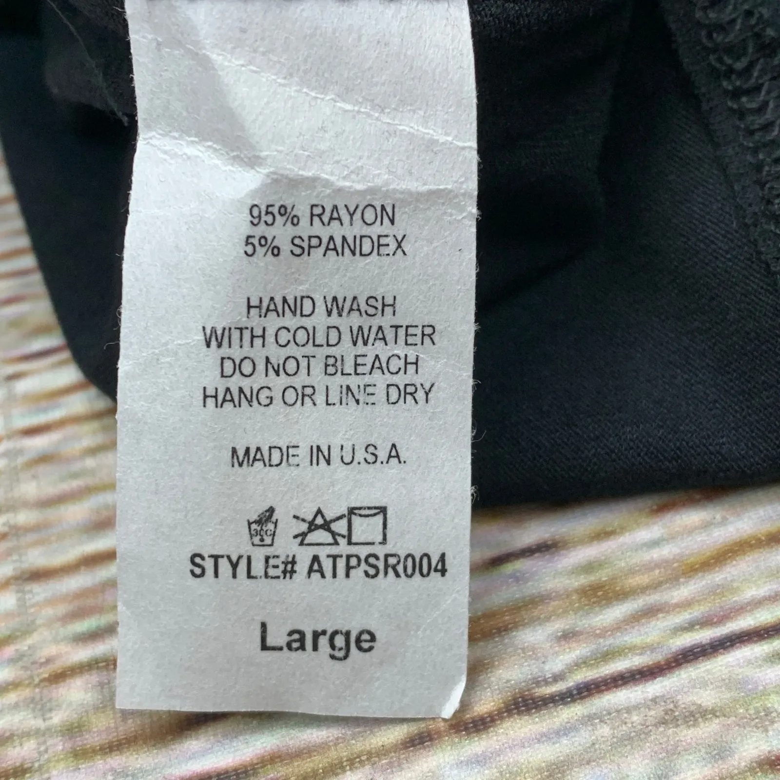 Amore All.F.Y Black Ruched Blouse‎ Stretch Tank Top Women's Large Made in USA - Image 6