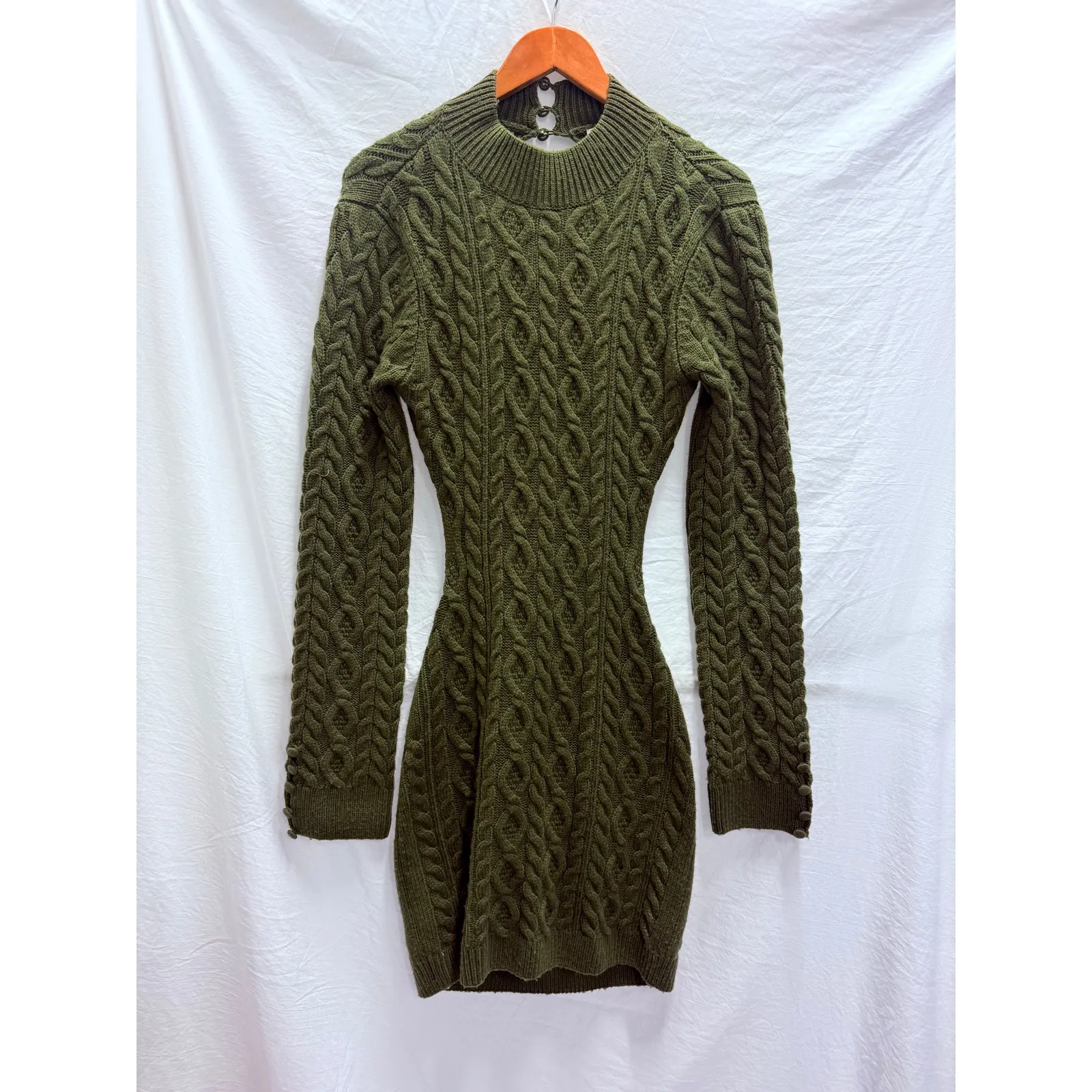 Danielle‎ Guizo Cable Knit Turtleneck Sweater Dress XL Fall Winter Preppy Casual - Image 6