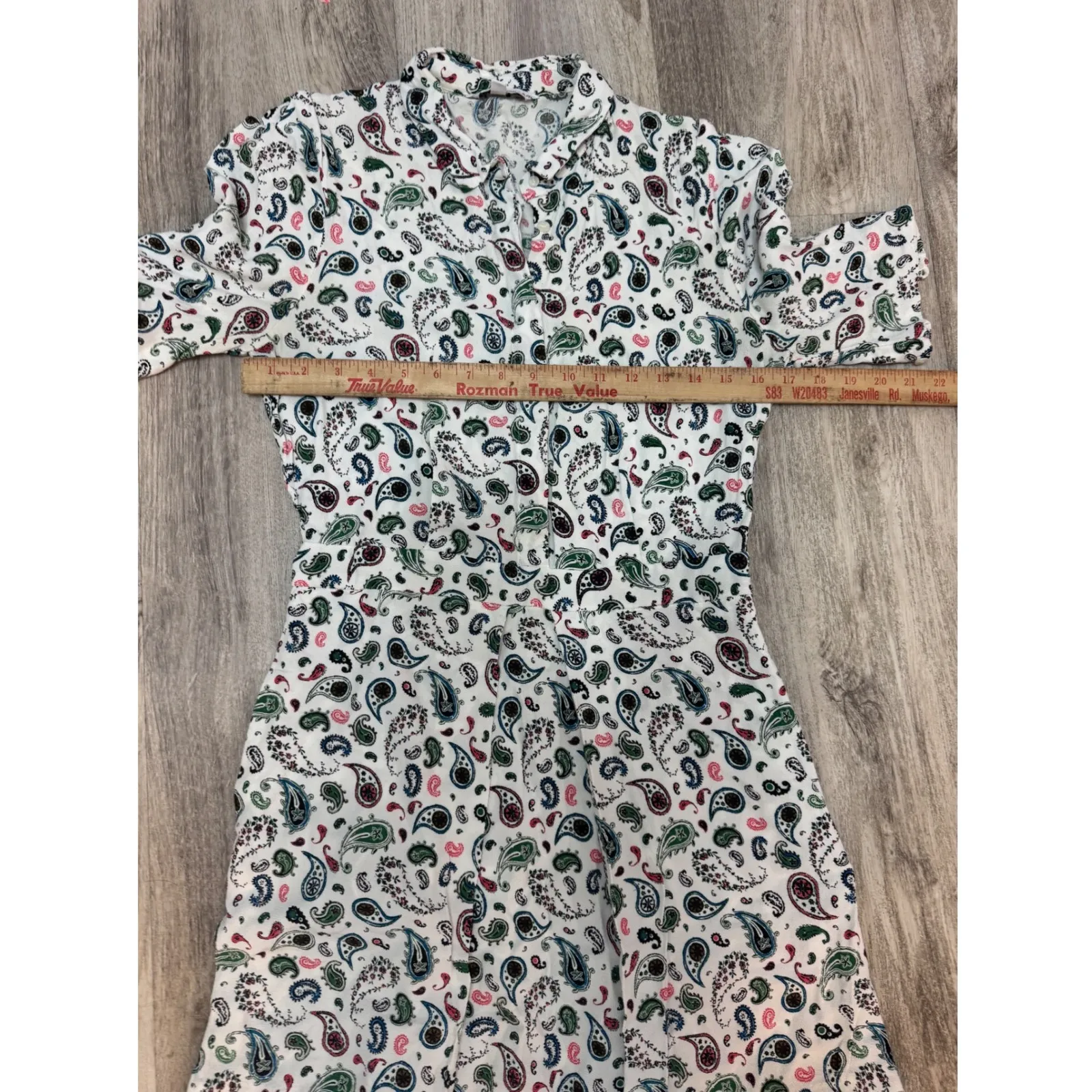 & Other Stories Paisley Print Mini‎ Shirt Dress Short Sleeve Casual Size 10 - Image 7