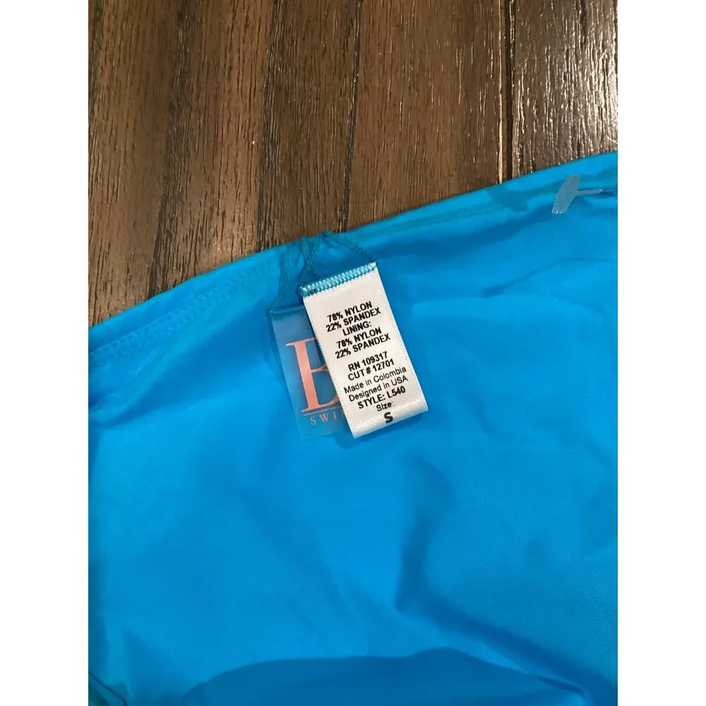 B Swim by Elizabeth Turner Jackie Drawstring Side Vivid Blue Bikini Bottom Small - Image 6