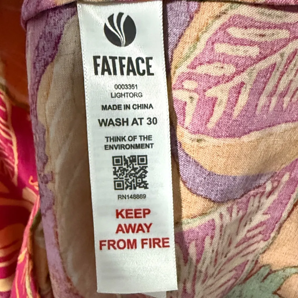 FatFace Aria Tropical Floral Midi Dress Light Orange Size US 10 - Image 5