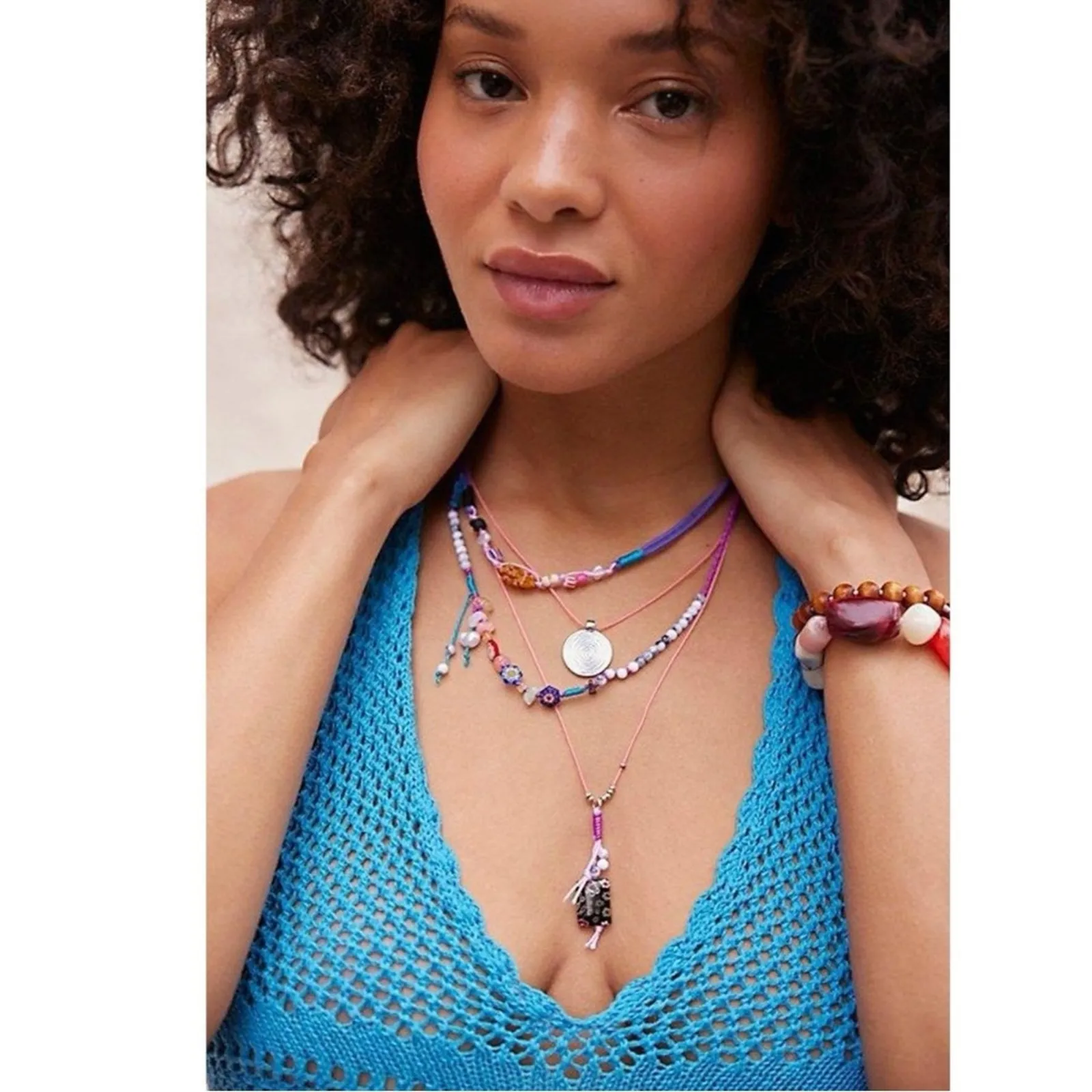 Free People My Magic Layered Necklace Gold Ariana Ost Bohemian Whimsical NEW - Image 5