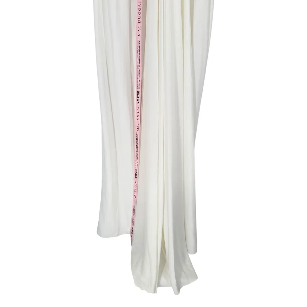 Mac Duggal White Jersey Column Gown size 2 Crystal One Shoulder Strap - Image 8