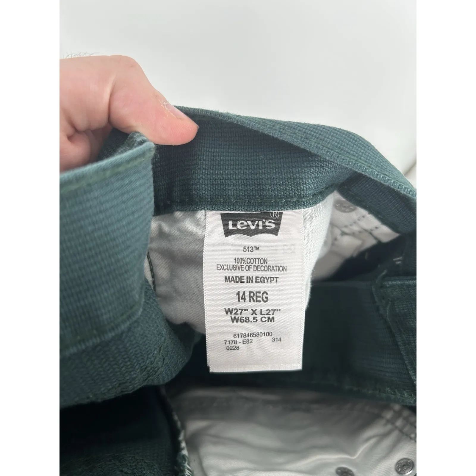 Levis 513 Slim Fit Straight Leg Low Rise Womens Corduroy‎ Pants Size 14 27x27 - Image 5