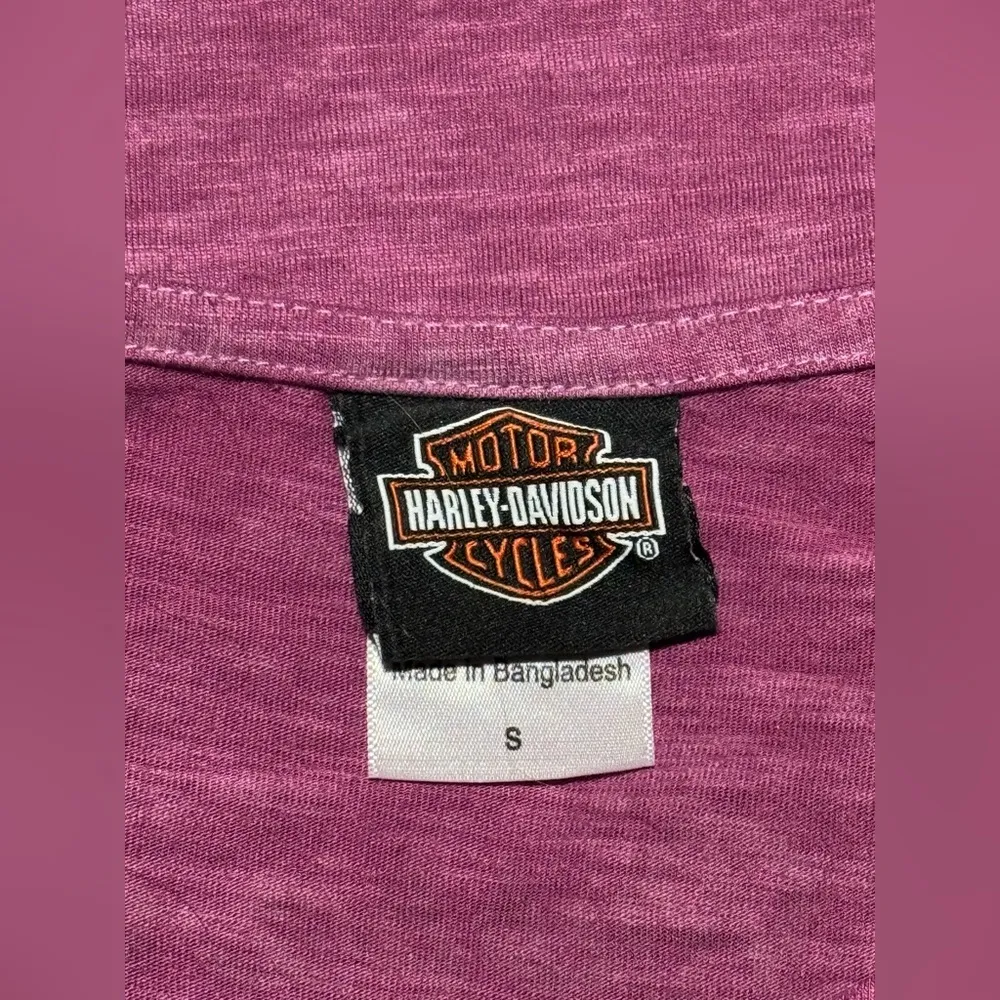 EUC Harley Davidson Purple and Black Akron, Ohio Rubber City Tee size small - Image 8