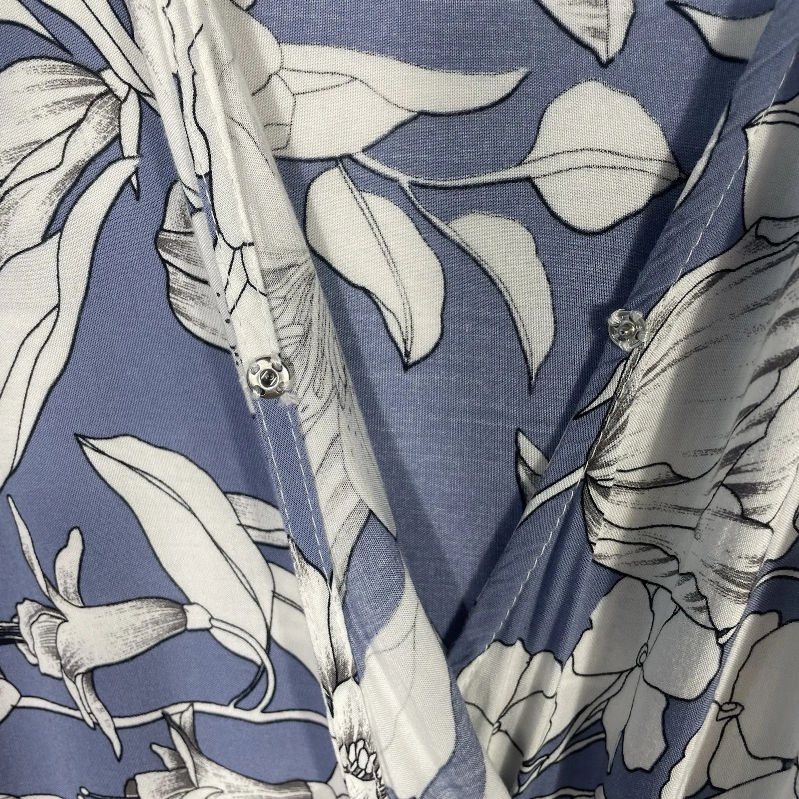 JAASE Aurora Floral Wide Leg Jumpsuit Blue White Rayon‎ Boho 3/4 Sleeve Size M - Image 6