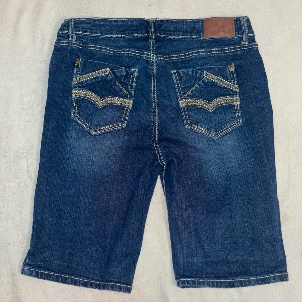 Y2K Bermuda shorts vintage Myth of Jade Women’s Shorts Size 10 Blue - Image 8