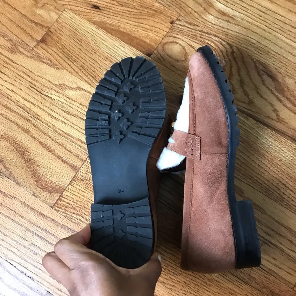 Talbots CASSIDY SHERPA LOAFERS Tan NWOT - Image 11