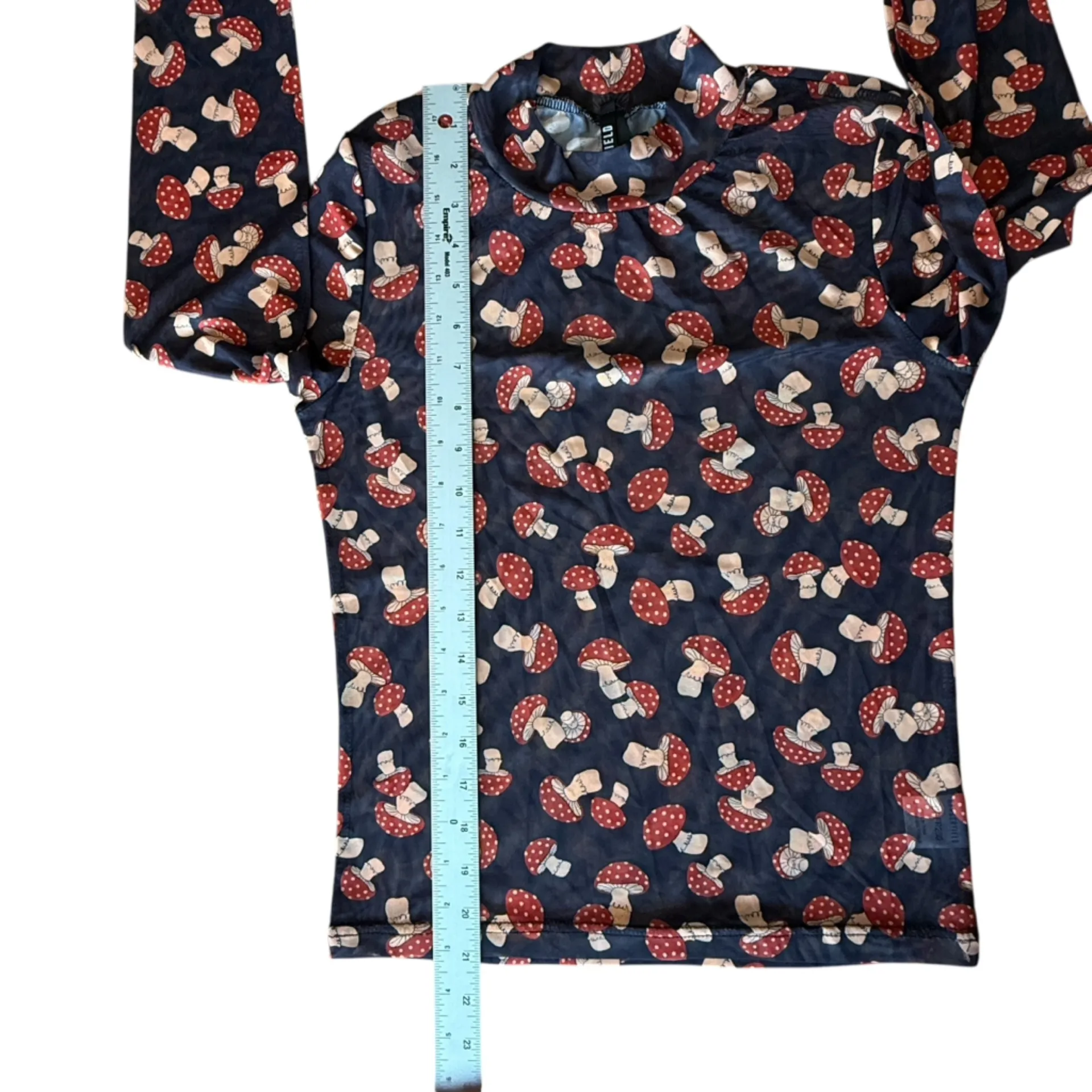 Dangerfield Mushroom Mesh Top Women’s Size 8 Black - Image 14