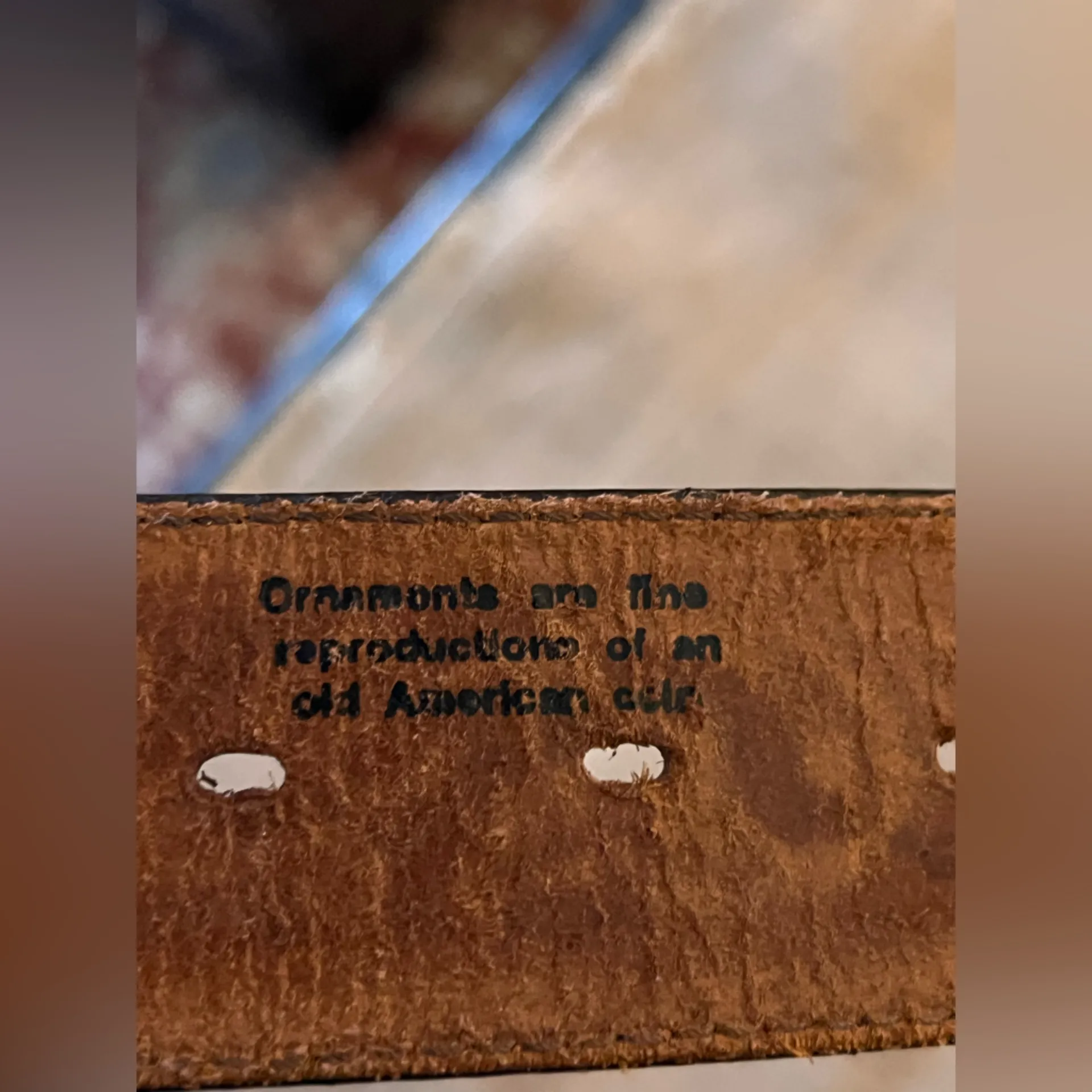 Justin Brown Tooled Cowhide Leather Concho Coin Belt Silver Buckle western 32 in - Image 14