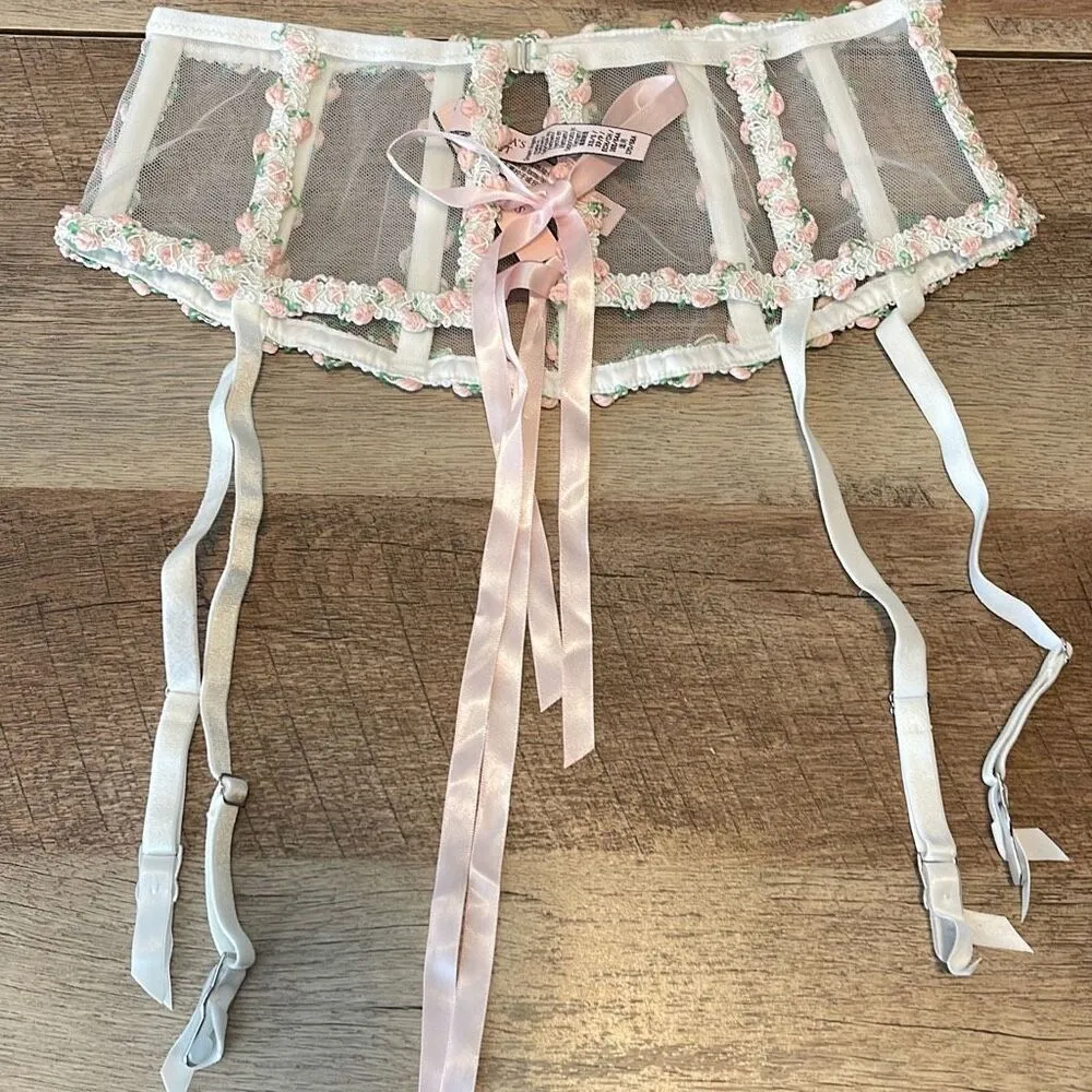 Victoria's Secret Womens Dream Angels Secret Garden Garter‎ Belt White XS NWT - Image 3