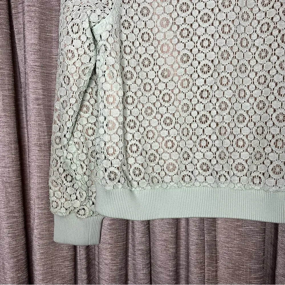 Victoria Beckham for Target Green Lace Overlay Zip Front Bomber Jacket Medium - Image 13