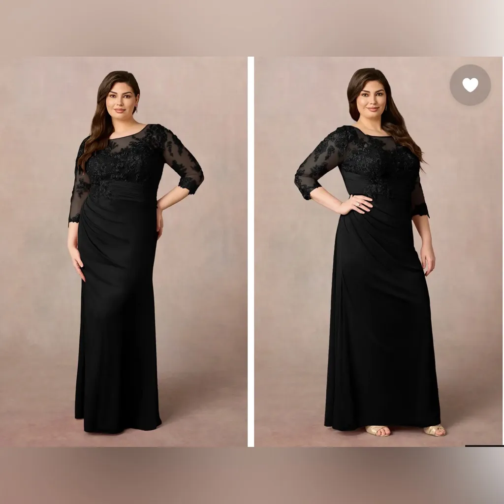 NWT Azazie Fatemah Stretch Black Mermaid Scoop Lace Lace Dress size 14 - Image 2