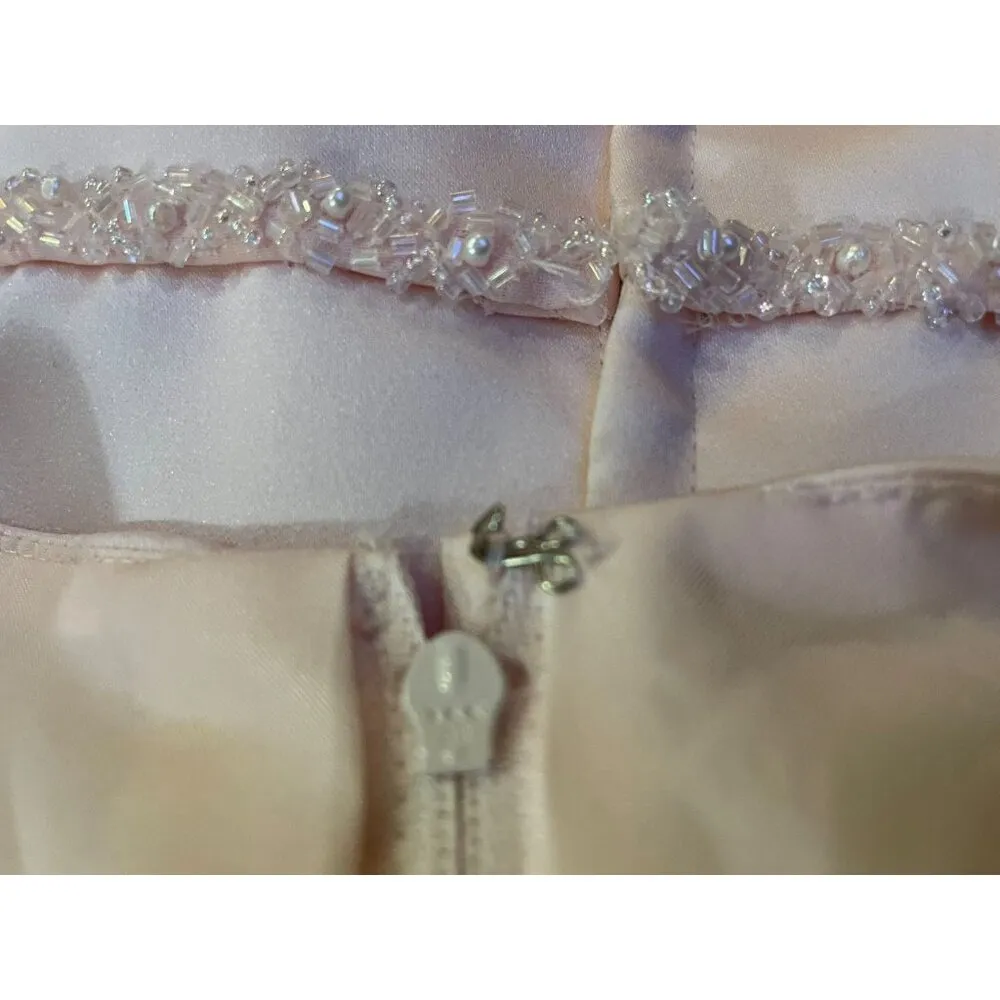 Alfred Angelo Formal Skirt Top Used Pink With Beads Women 5/6 Two Piece - Image 16