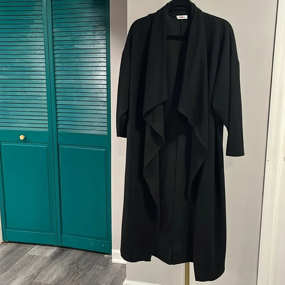 NWOT Boho long body cardigan with open front draped - Image 4