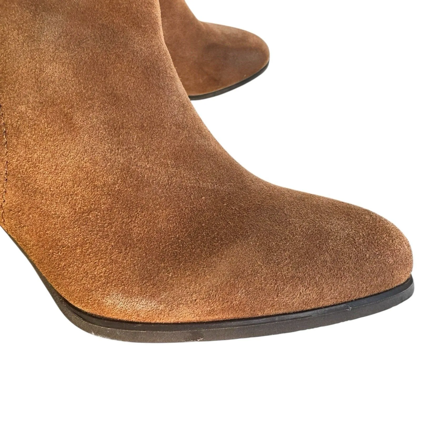 NEW VIONIC Ronnie Brown Suede Zip Heel Lace Up Ankle Booties 9.5 Classic Work - Image 8