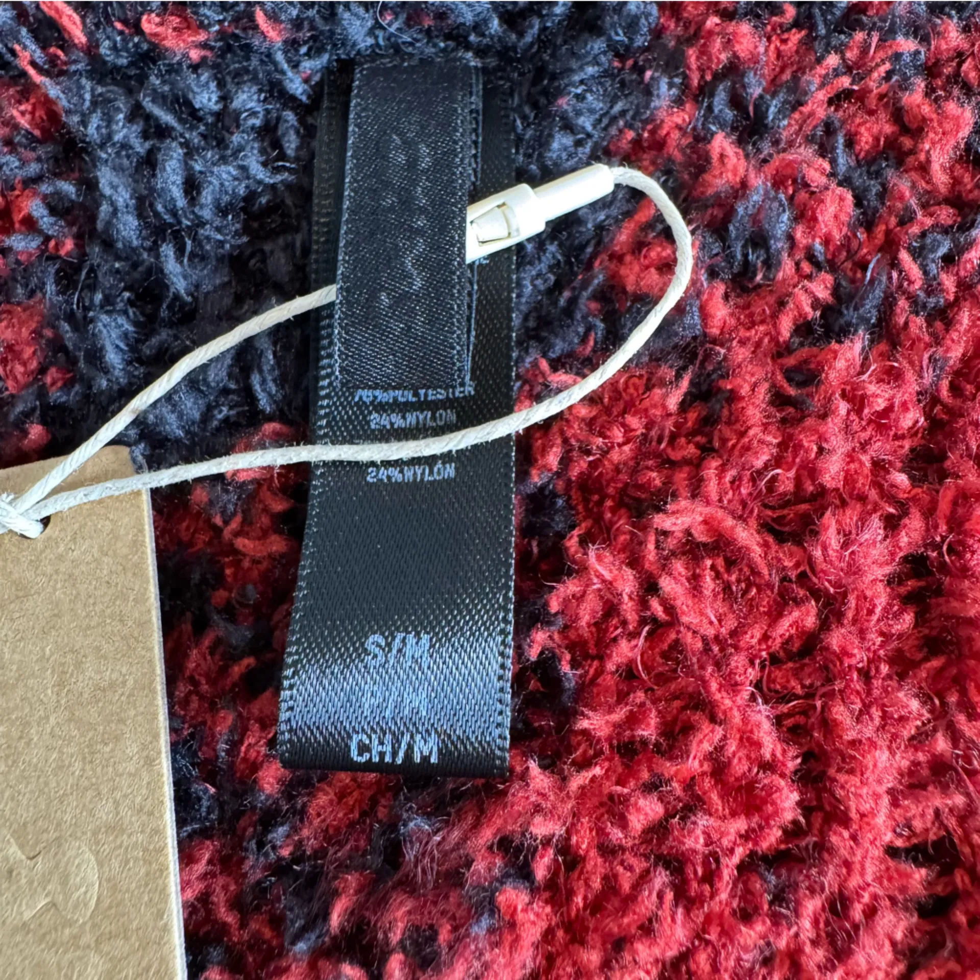 NWT SKIMS Knit Unisex Belted Robe Brick Buffalo Plaid Red Black Size S/M - Image 13