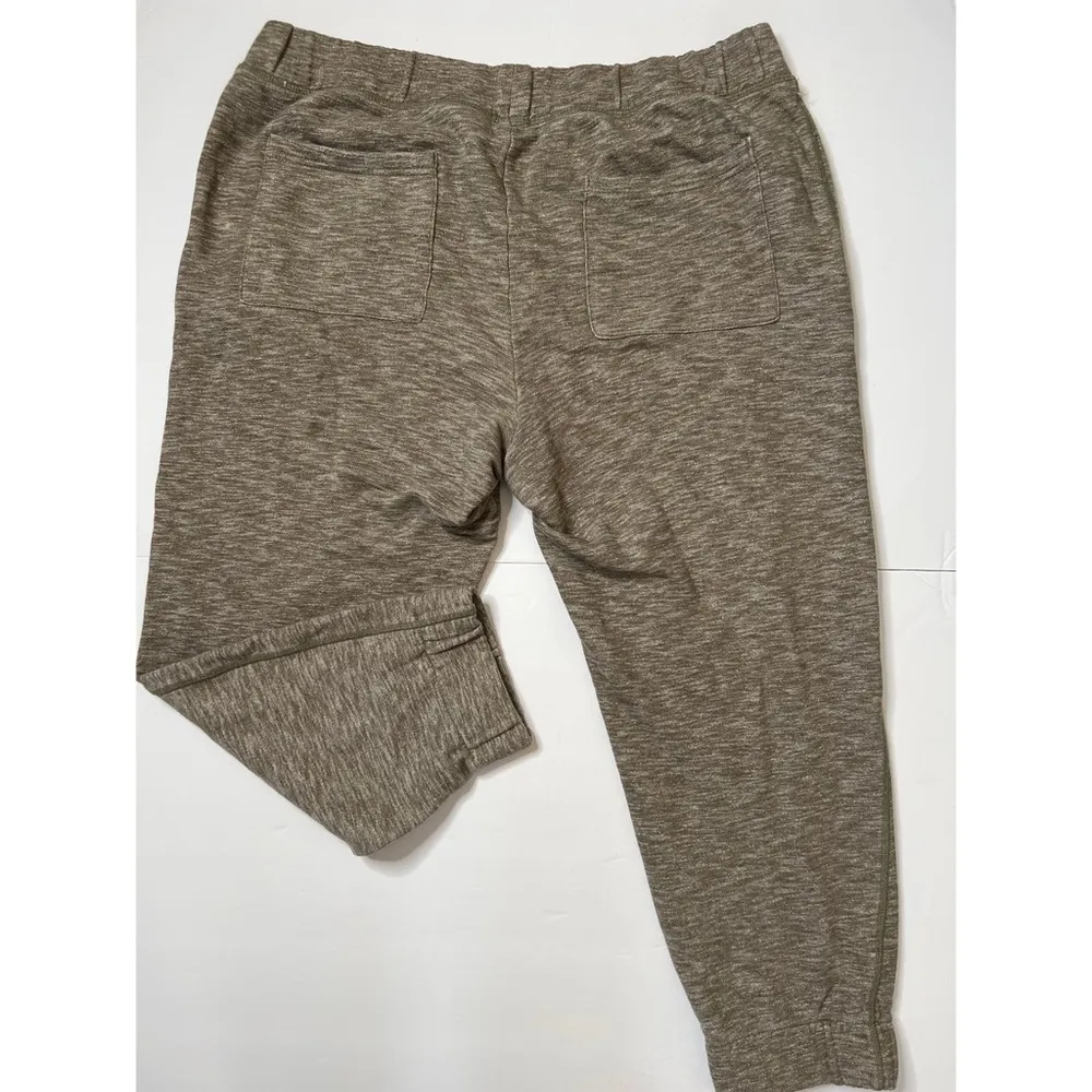 Olive Green Marled Joggers Sweatpants Sz L - Image 4