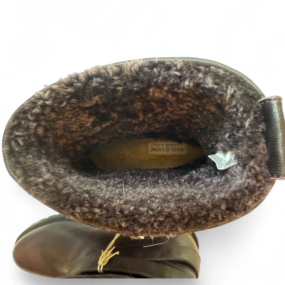 Ross & Snow Emilina Winter Boots Moto Biker Deep Plum Shearling Lug Sole Size 8 Black - Image 8