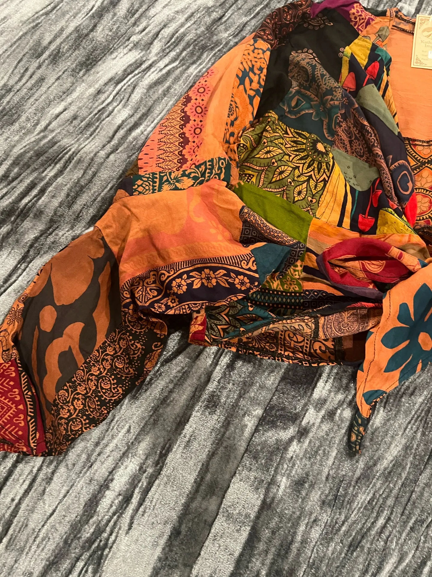 Colorful Bohemian Tie-Front Top One size fits S-L By Kathmandu  - Image 5