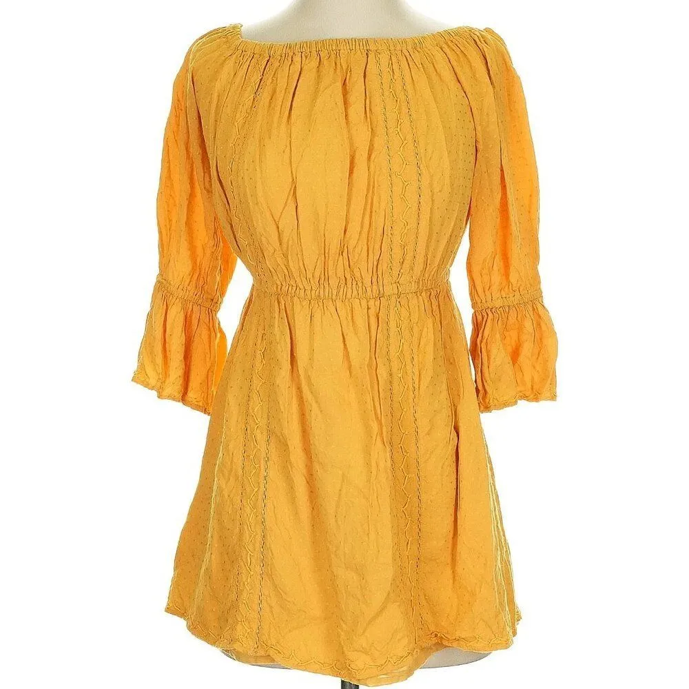 Tularosa Luna Off The Shoulder Mini Dress Ginger Yellow Women’s Size xSmall - Image 5