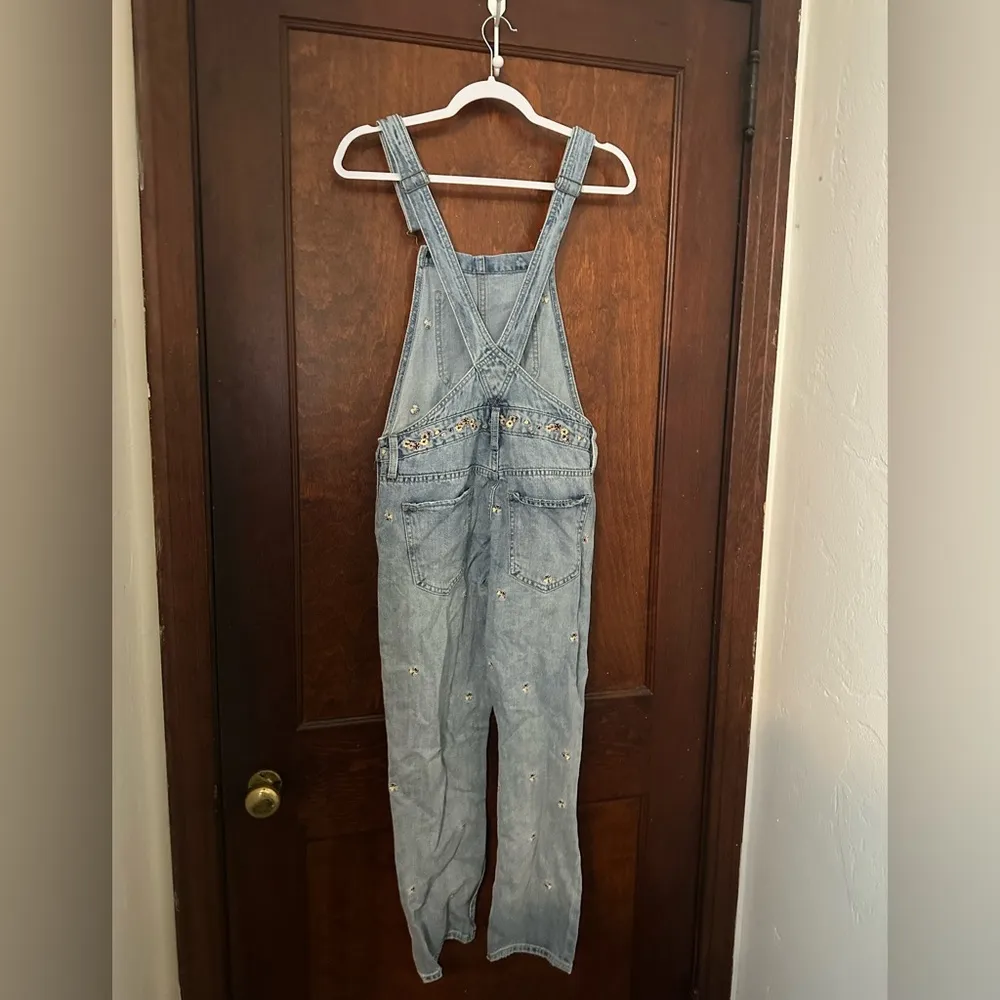 Lucky Brand Floral Embroidered Paula Boyfriend Overalls XS - Image 5
