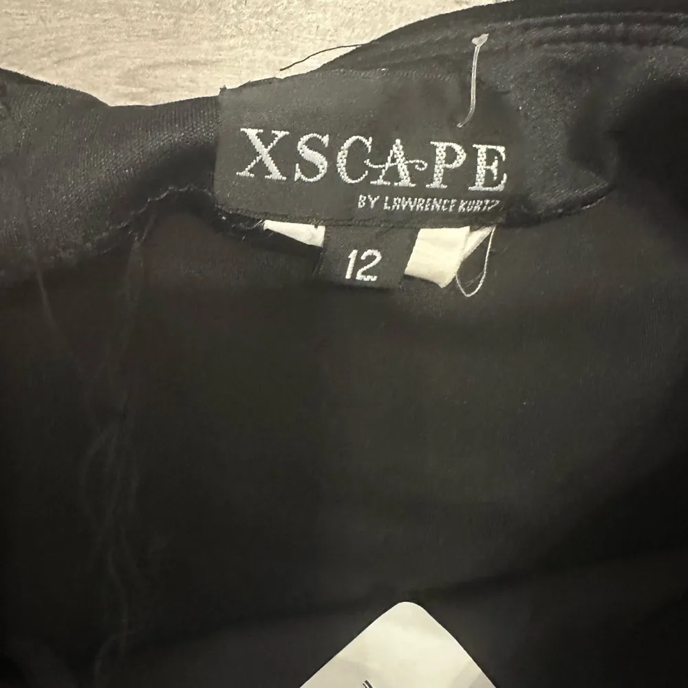 XSCAPE by LAWRENCE KURTZ Velvet Pants sz 12 Black Back Zipper Wide Leg Dressy - Image 2