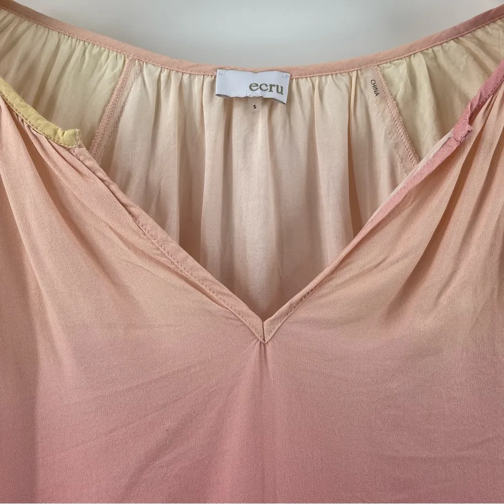 Ecru  Blouse Small Ombre Pastel Designer Luxury Business Casual Office Light - Image 5