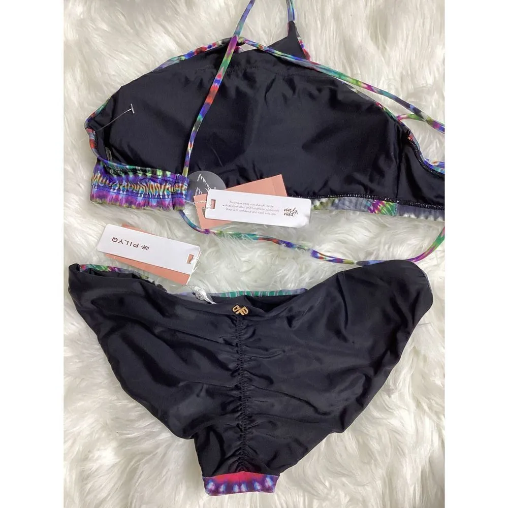 New. Pilyq multicolored bikini set. M-top/S-bottom - Image 10