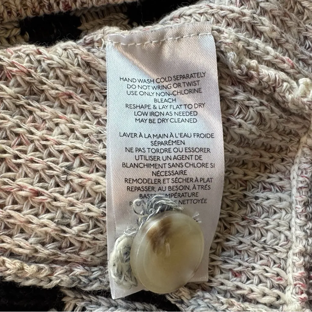 Anthropologie PILCRO Mash-up Colorblock Checkered Star Cardigan Sweater - Small - Image 13