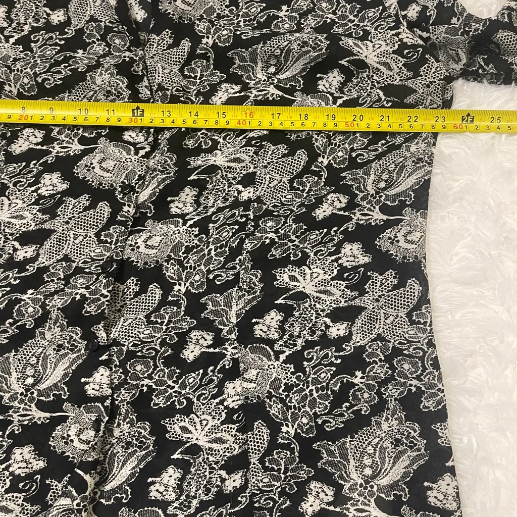 Apostrophe Woman black white floral lace print blouse top shirt 18W - Image 7