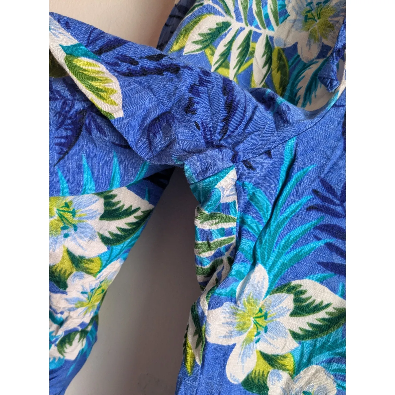 White Stag Pants Retro Beach Print Rayon Blue Size Large 36/38 - Image 2