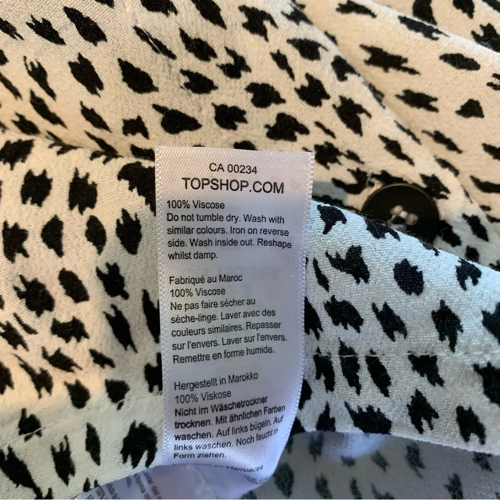 Topshop White & Black Spotted Shirt Dress 2 - Image 6
