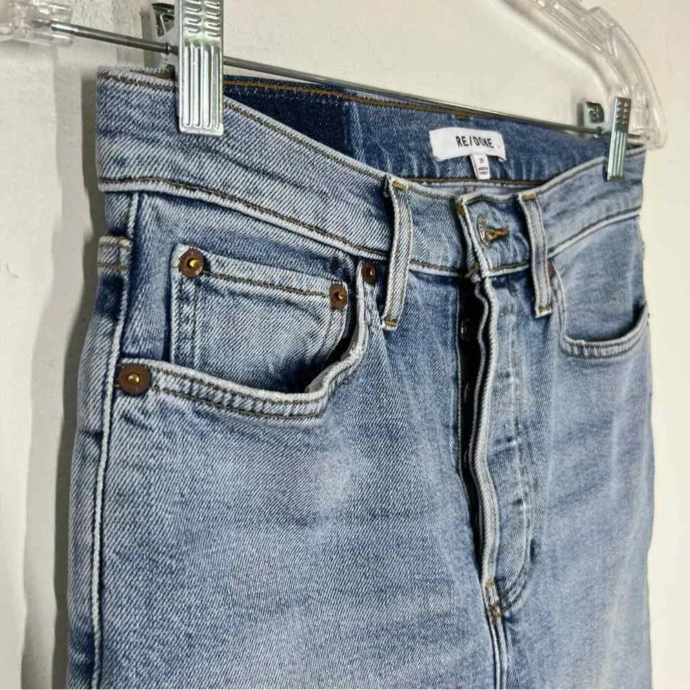 RE/DONE Sz 25 Womens Mid 90’s Comfort Stretch High Rise Ankle Jeans Button Fly - Image 4