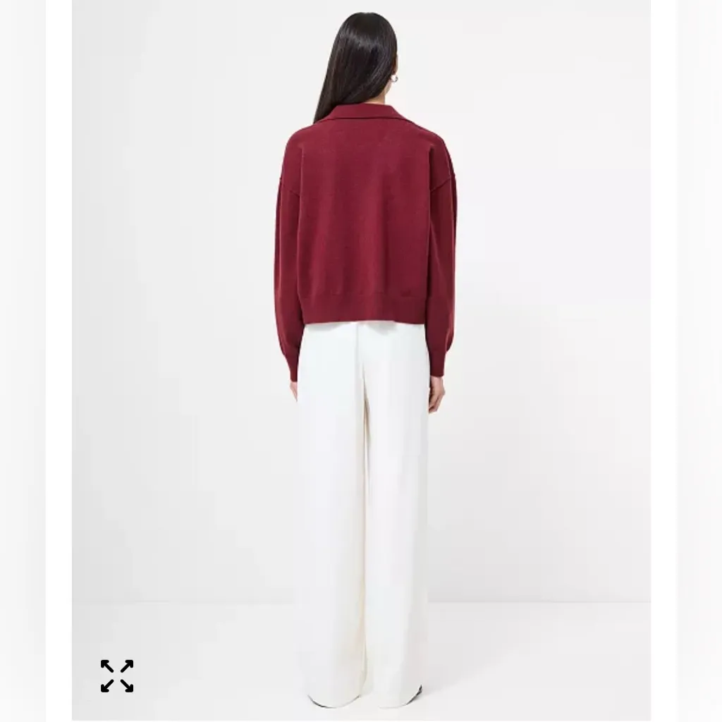 NWT French Connection Women's Sloane Knit Collared Sweater size medium wool - Image 3