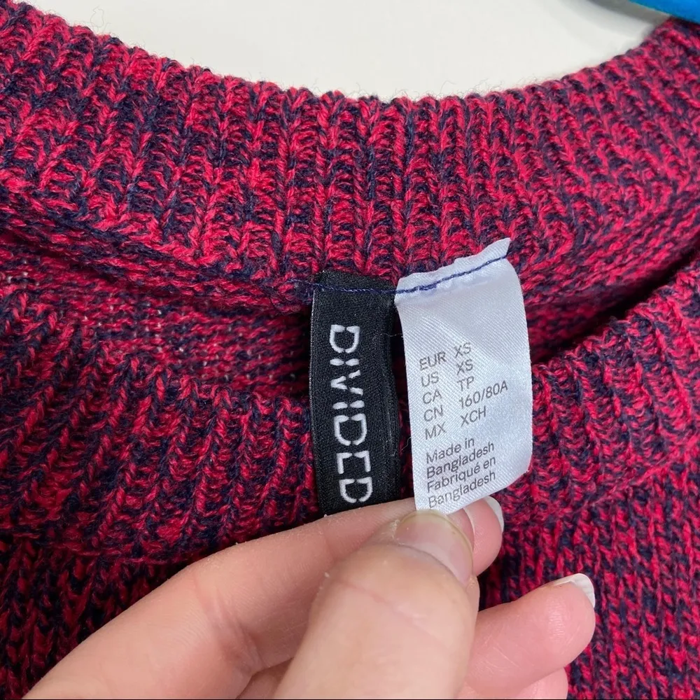 Divided by H&M Marled Knit Red Maroon Moderately Cropped Sweater - Image 5