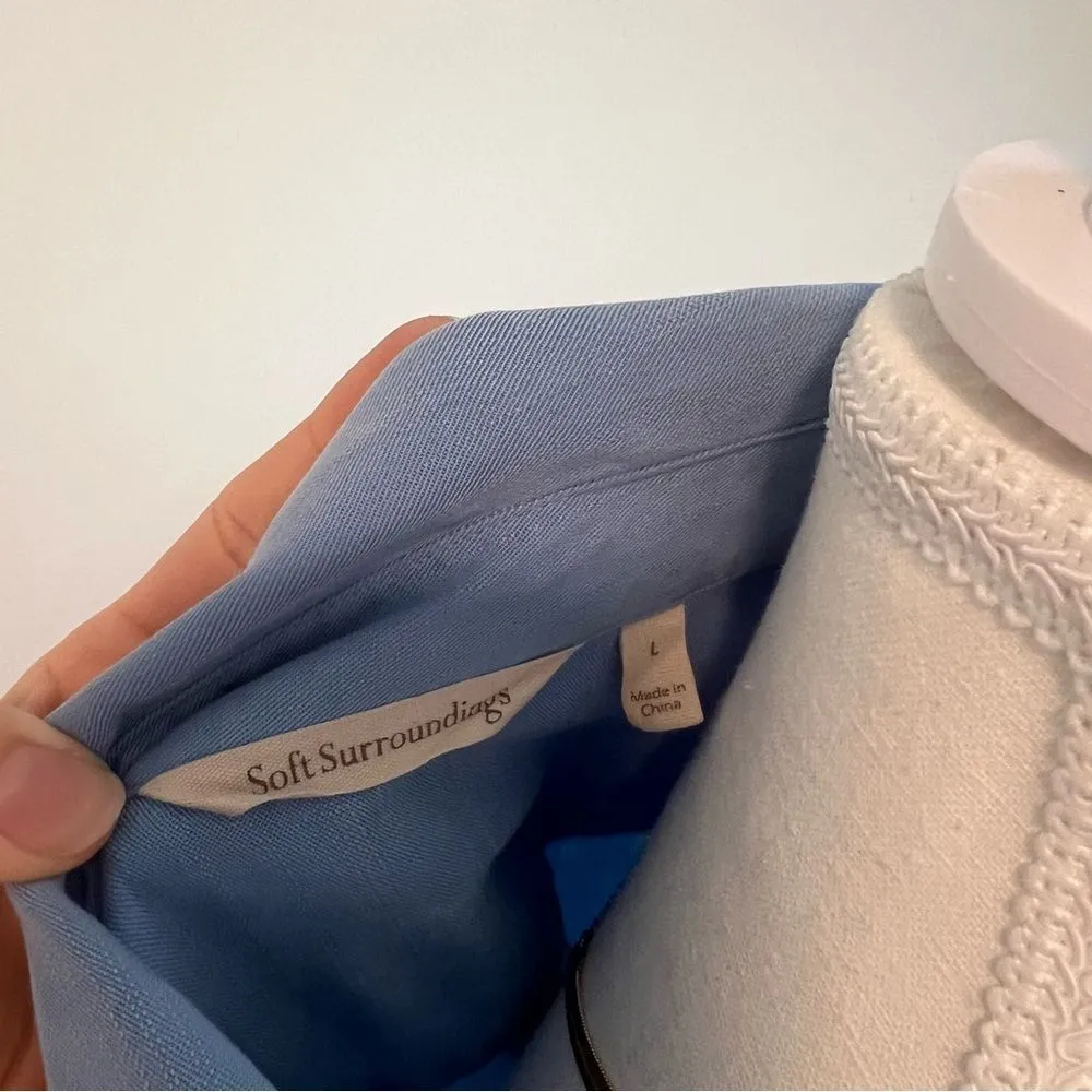 Soft Surroundings Tencel Island Breeze Button Down Shirt Tunic Size Large - Image 9