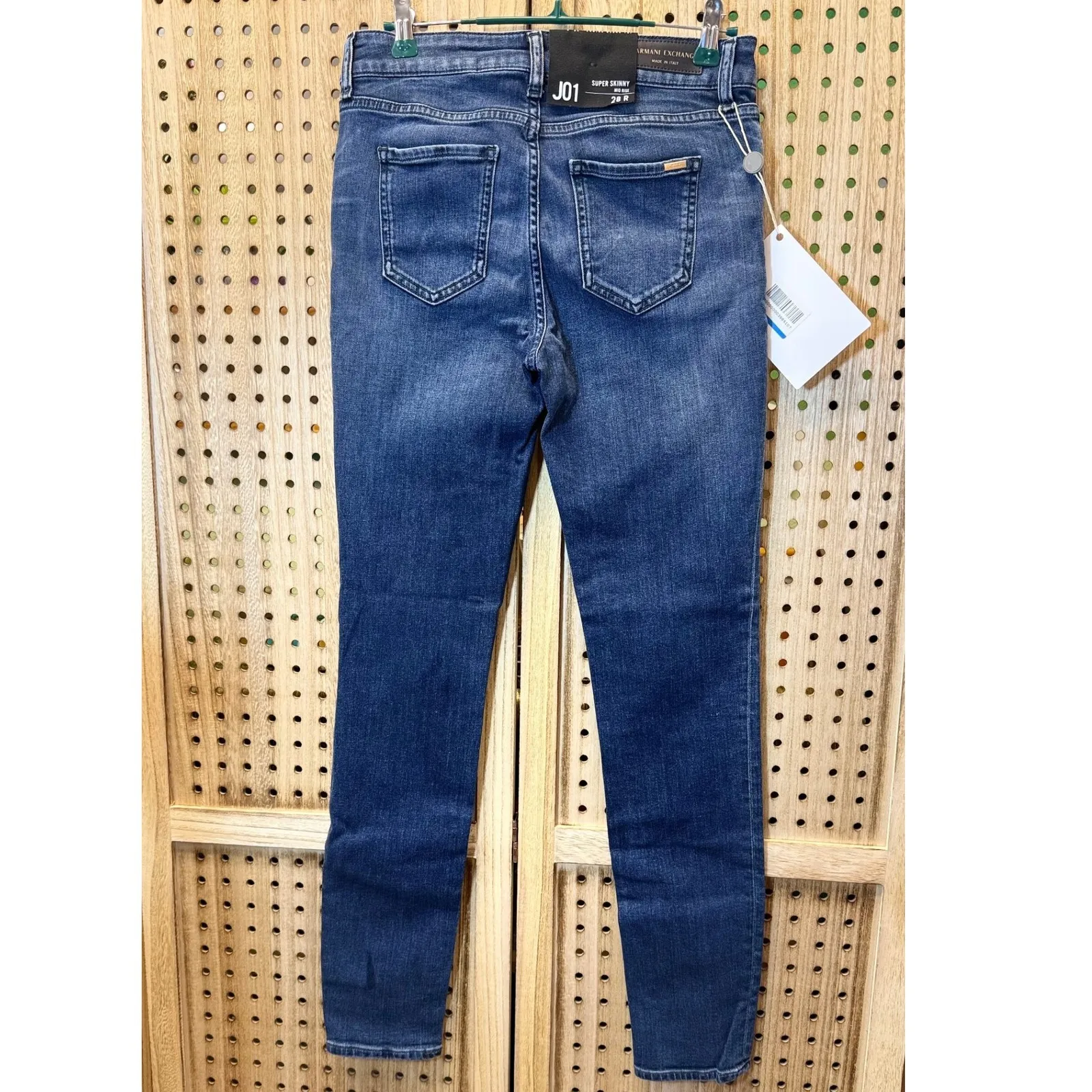 Armani Exchange J01 Super Skinny Mid Rise Jeans‎ Women's Size 28R Blue Denim - Image 3