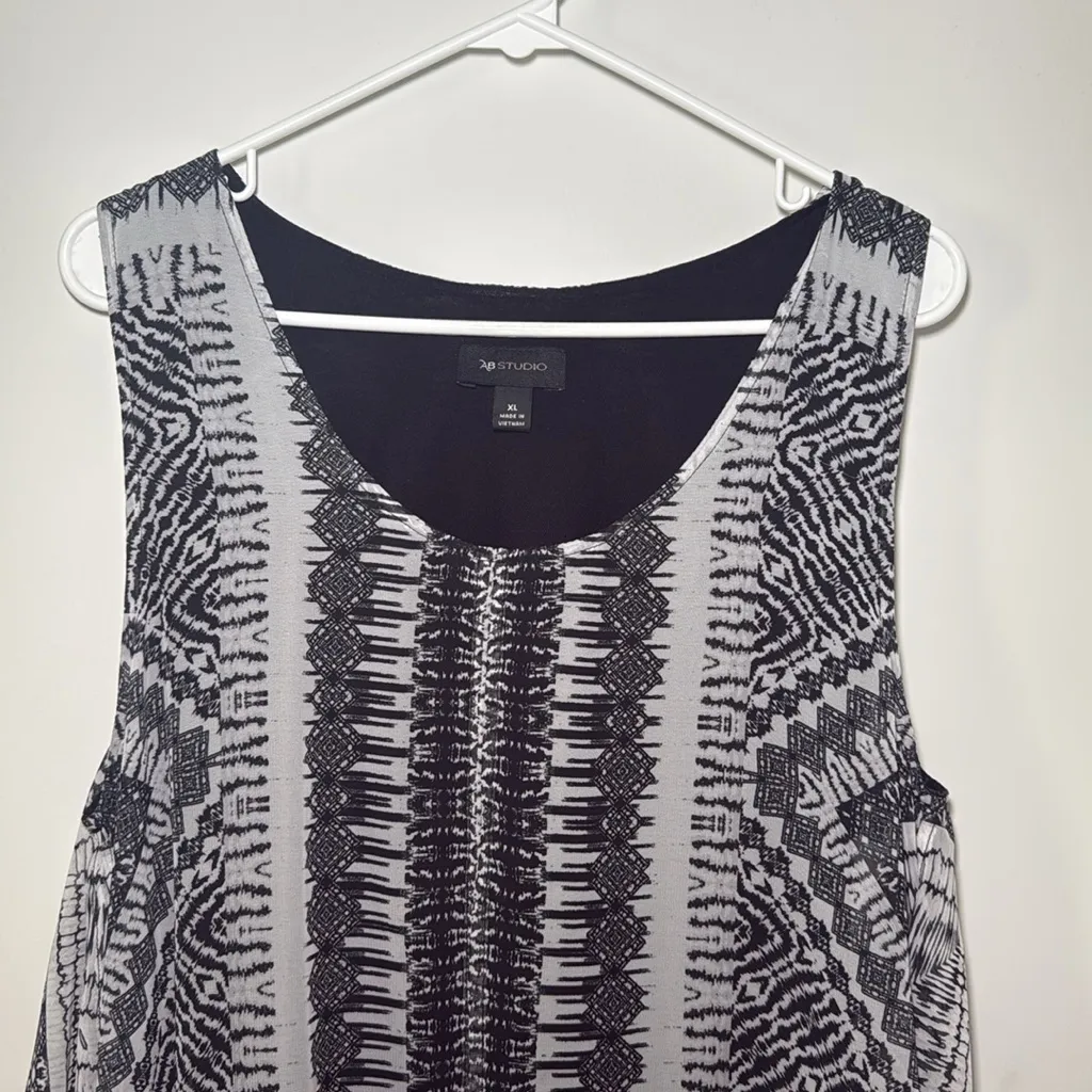 AB‎ Studio Women’s Black Gray Sleeveless Tank Size XL - Image 2