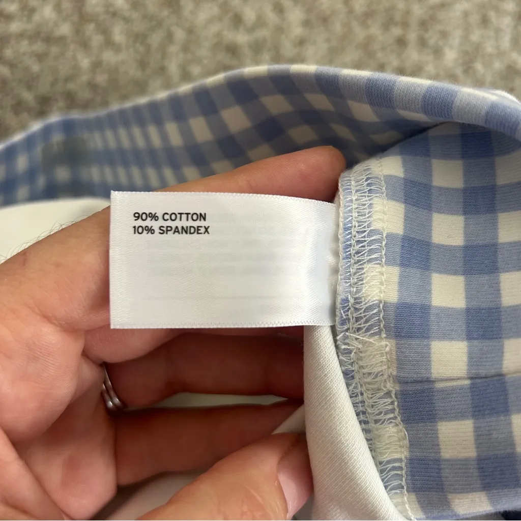 Duluth Trading Co Blue and White Gingham Women's NoGA Naturale Cotton Skort Size L - Image 4