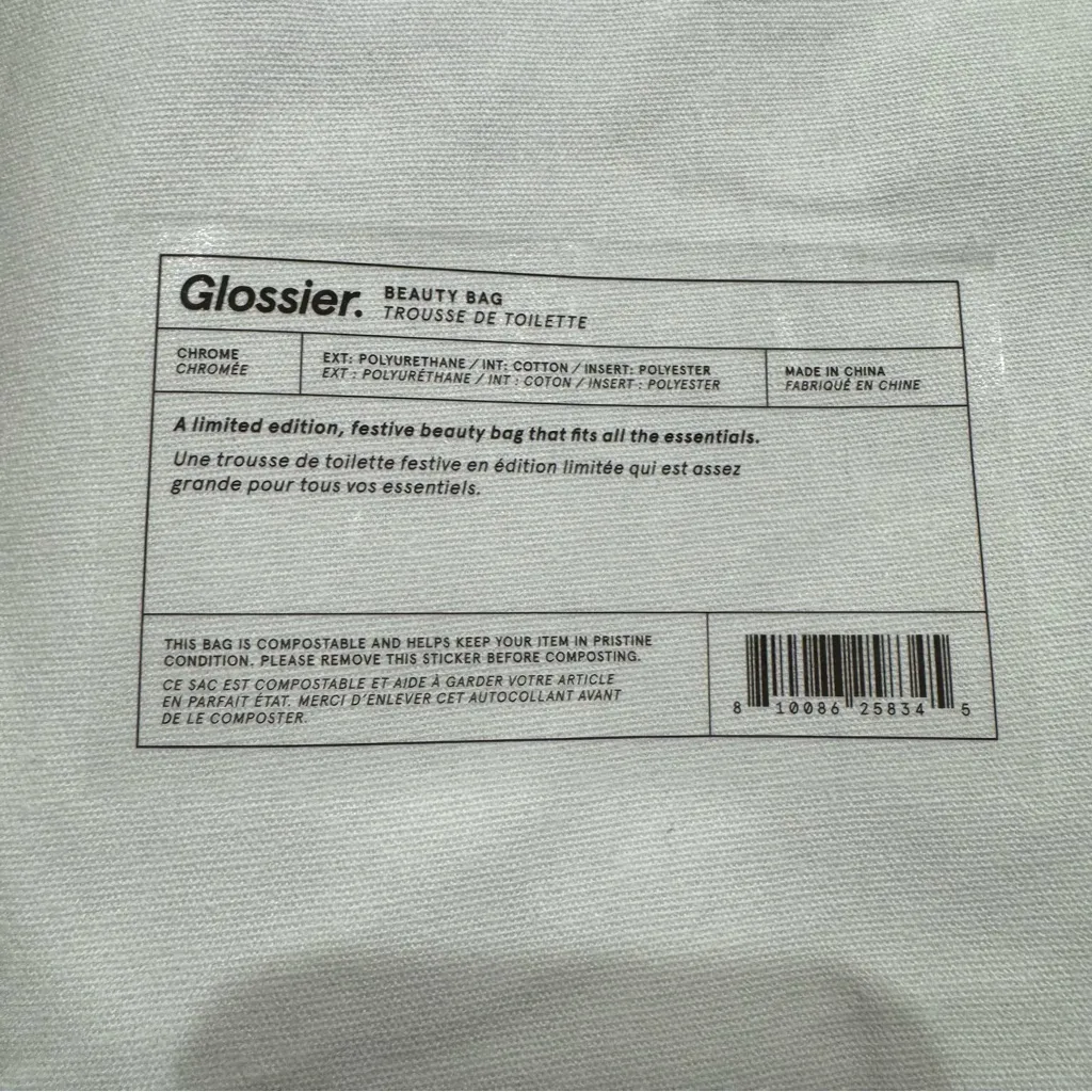 Glossier Chrome Beauty Bag nwt Silver - Image 11