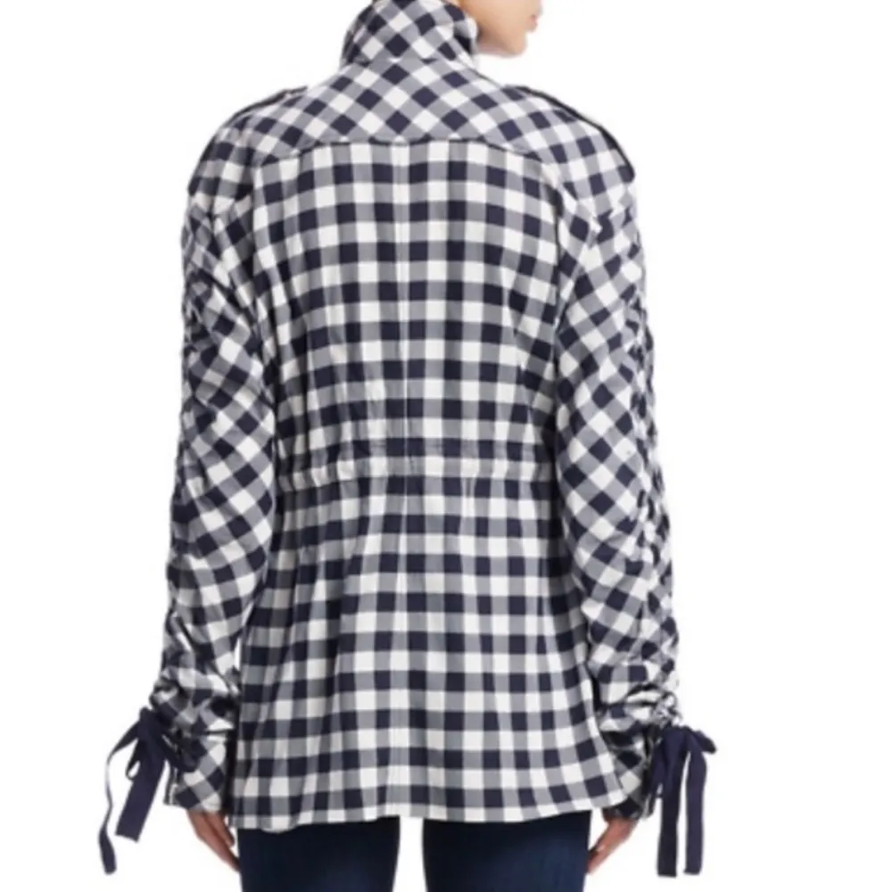 Jonathan Simkhai Gingham Twill Midnight Utility Jacket Size M Blue Size M - Image 3
