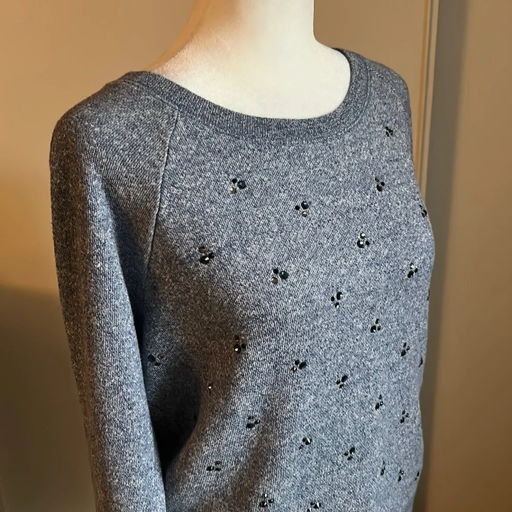 Vintage Victoria's Secret Bejeweled Embellished Raglan Style Pullover Sweatshirt - Image 2