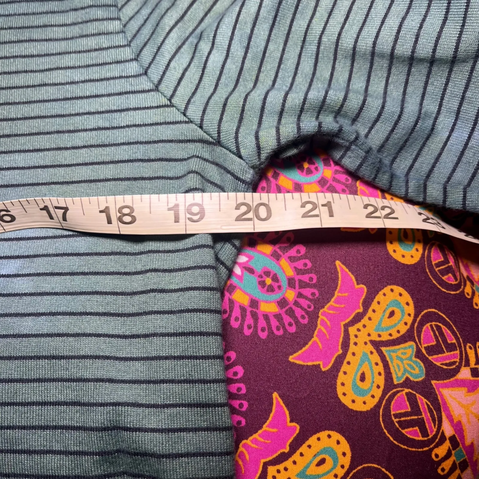 Sandro Paris Women Long Sleeve Striped Crew Neck Top Green Black Quiet Luxury LG - Image 6