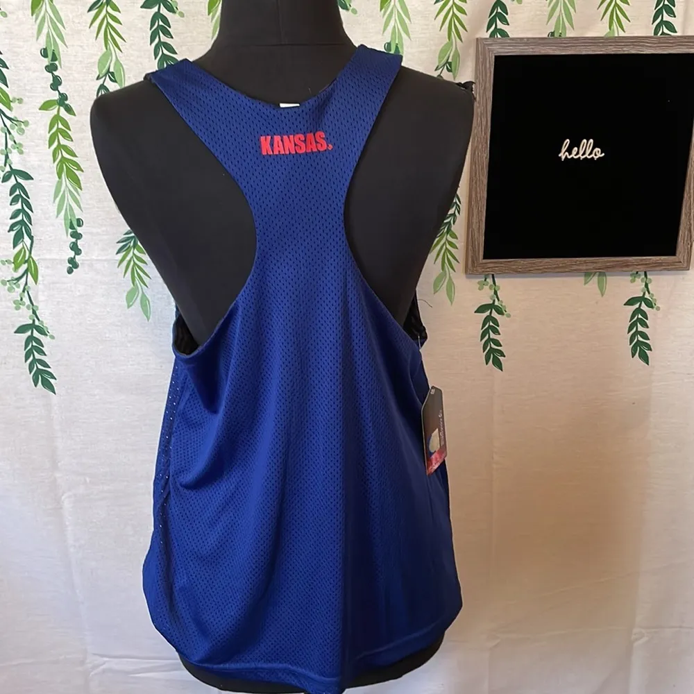 Size L Reversible Kansas Jayhawks Racerback Tank Top C1 - Image 7