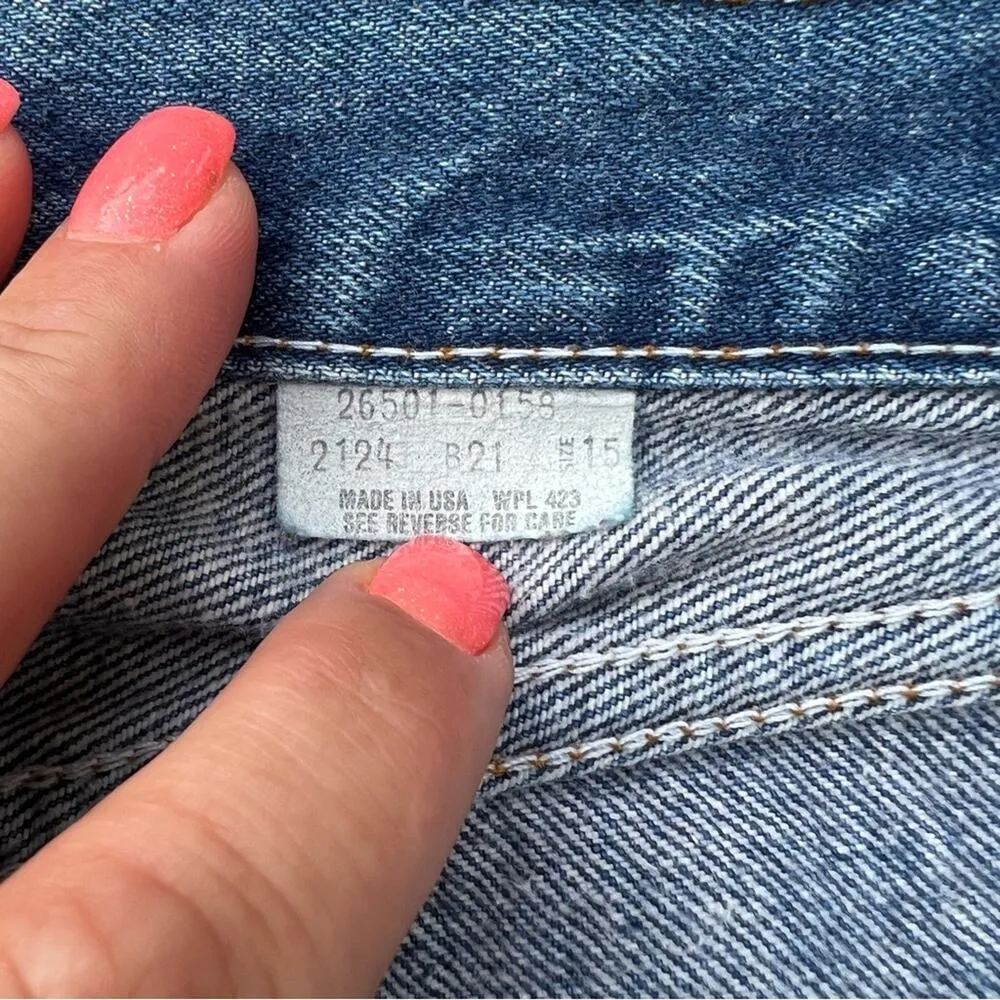 Vintage 80s Ladies Levi’s 501 6-button fly straight original jeans size 15 - Image 5