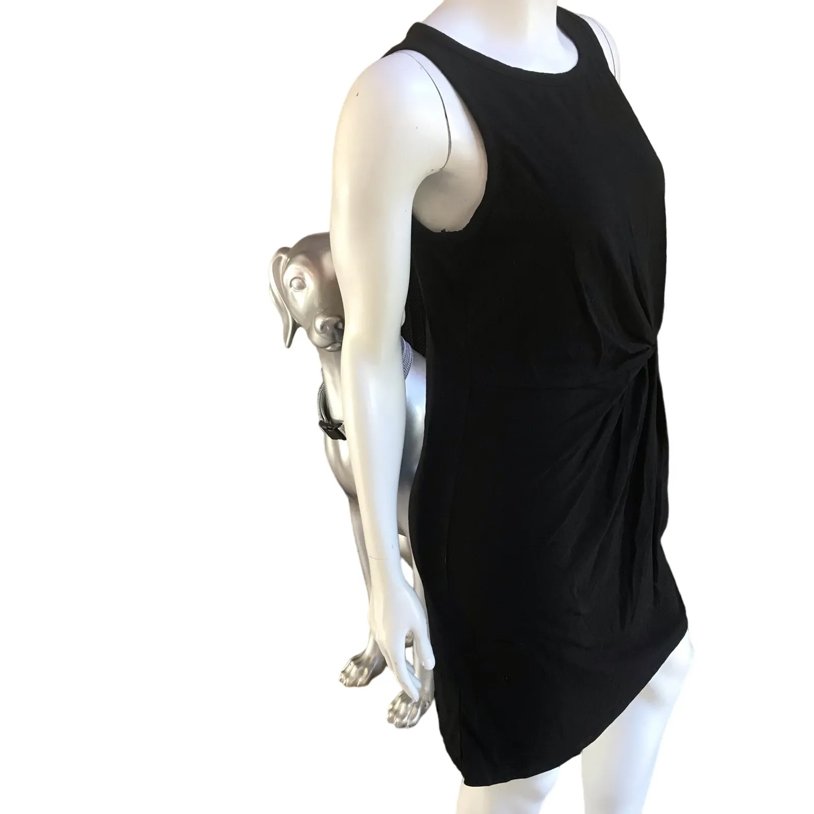 Gap Twist Front Black Sleeveless Cotton Modal Dress Women's Size Small - Image 2