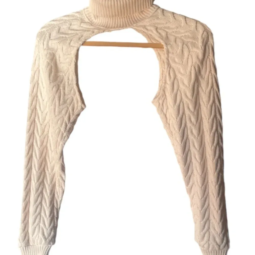 ZARA cream cable turtleneck arm sweater- size M - Image 3