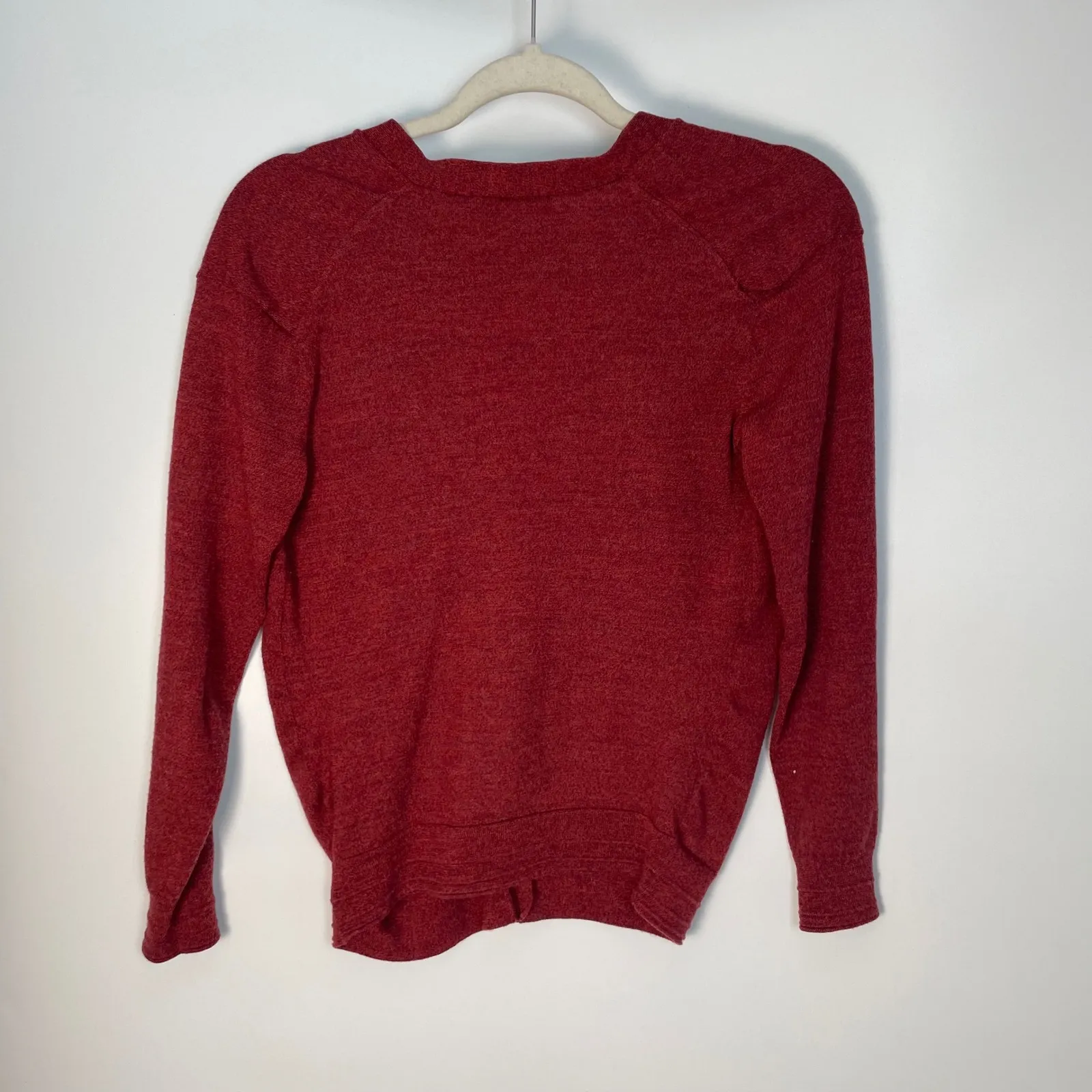 Tory Burch Women's Red Madeline V-Neck Merino Wool Cardigan Sweater Size XS - Image 9