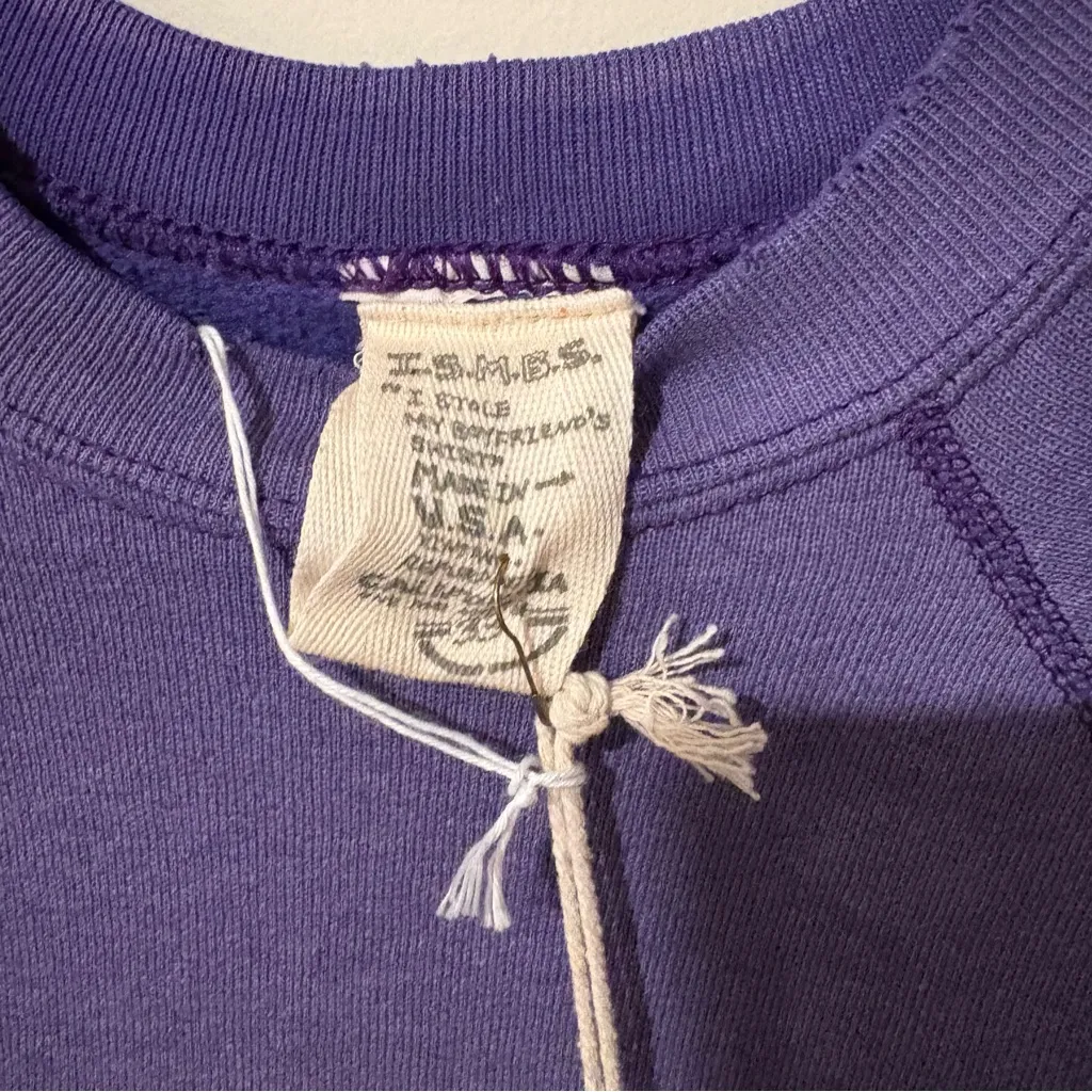 NWT I Stole My Boyfriend’s Shirt Smiley Face xx Sweatshirt | Size: Small Purple - Image 3